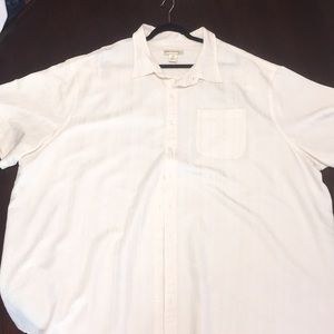 Island Passport button down, cream-white color.